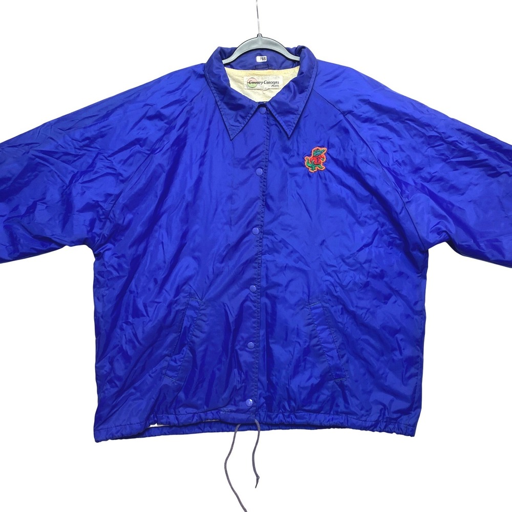 VINTAGE University Of Florida Gators Jacket Mens XL Blue Snap Front Embroidered
